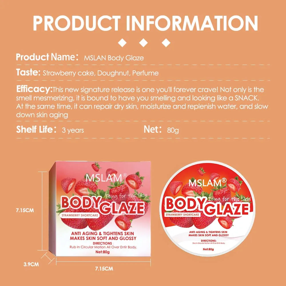 Body Glaze Body Butter Whipped Body Butter for Women, Butter Body Moisturizer for Women anti Aging Body Cream Leaves Skin Soft