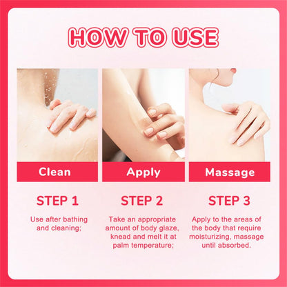 Body Glaze Body Butter Donut, Body Glaze Donut, Body Drops Body Oil, Scent from Heaven, Moisturizer Set for Women Skin, Leaves Skin Soft and Radiant without Being Greasy, for Dry Skin (Strawberry)